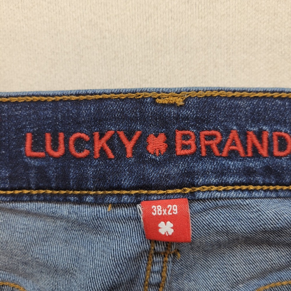 Lucky Brand 410 Athletic Straight Jeans Mens 38x29 Blue Denim Stretch - Picture 5 of 12
